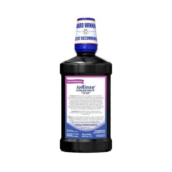 ioRinse Concentrated Irrigant with Active Molecular Iodine, Alcohol-Free Dental Irrigant,