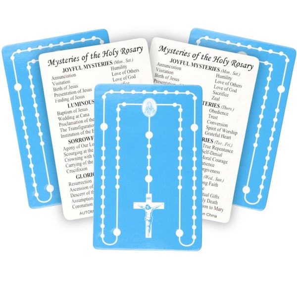 Needzo Mysteries of the Rosary Embossed Pocket Card Set, Pack