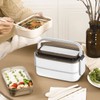 Double Layer Bento Box 316 Stainless Steel Compartment Portable Lunch