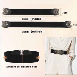 GeorgeX Cinturón Elástico Ancho para Mujer Cinturón Sin Hebilla de Mujers Cinturón Elástico Clásico para Decoración de Vestidos de Mujer