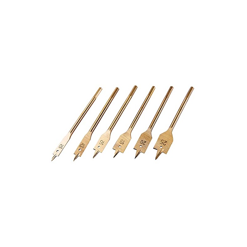 Amtech F1425 6 Piece Titanium Flat Wood bit Set