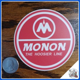 Monon Railroad "The Hoosier Line" laminated die-cut vinyl sticker