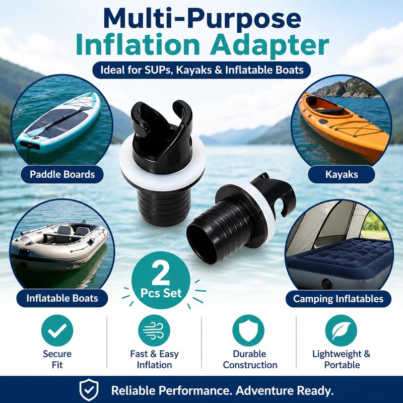 2 Pcs Paddle Board Pump Adapters with Air Valve Connector