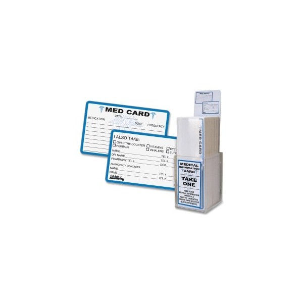 MED (Medical Emergency) Medical Alert Card Counter Display and 150 Laminated Cards, Perfect Giveaways (34652)
