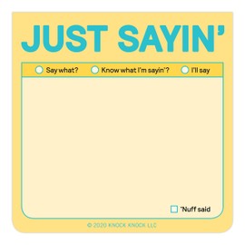 1-Count Knock Knock Just Sayin' Sticky Note (Pastel Version, 3 x 3-inches)