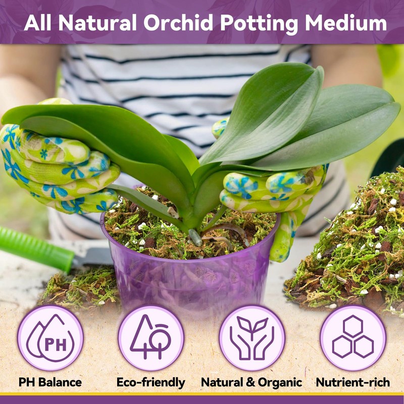 Riare 4QT Orchid Potting Mix for Repotting- Orchid Repotting Kit