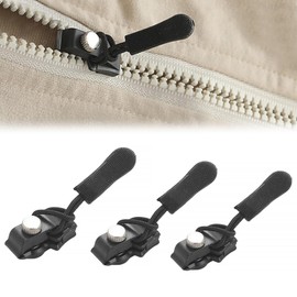 Faleior Zipper Repair Kit - 15pcs Universal Zipper Fix Replacement with 3 Sizes (S/M/L), Heavy-Duty Stainless Steel Sliders for Jackets, Bags, Luggage & Backpacks