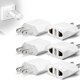 Paquete de 7 adaptador de viaje de Europa,Clavija Adaptador Corriente Europa a Americano, Adaptador de Corriente Europeo a Americano,Adaptador de Corriente,Adaptador de enchufe europeo a americano