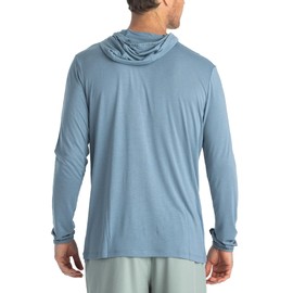 Free Fly Men's Lightweight Hoodie - UPF 20+ Sun Protection Moisture Wicking, Breathable Bamboo Viscose Outdoor Shirt for Men - Blue Fog, Small