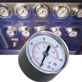Mechanical Pressure Gauge Measuring Tool 1/8 Inch BSPT Back Connection for Air/Oil/Water Measurement (0-100 psi, 0-7bar)
