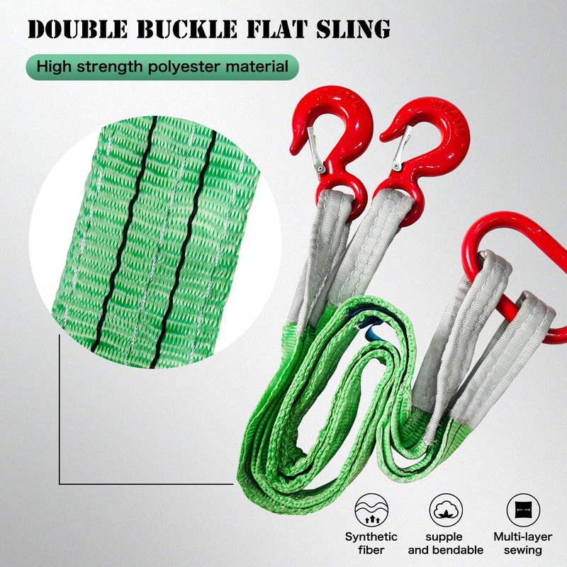SENKEYFE Heavy Duty Two Leg Bridle Web Sling 5ft 8800lbs