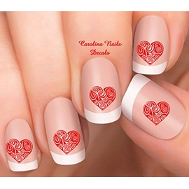 Valentine's Day Red Hearts Design #2 Nail Nail Art Decals