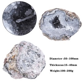 mookaitedecor Natürlicher Achat Geode Druse Kristall, Unregelmäßiger Quarzkristall Drusen Edelstein Mineralien Stein Feng Shui Heilstein Deko, 100-200 g