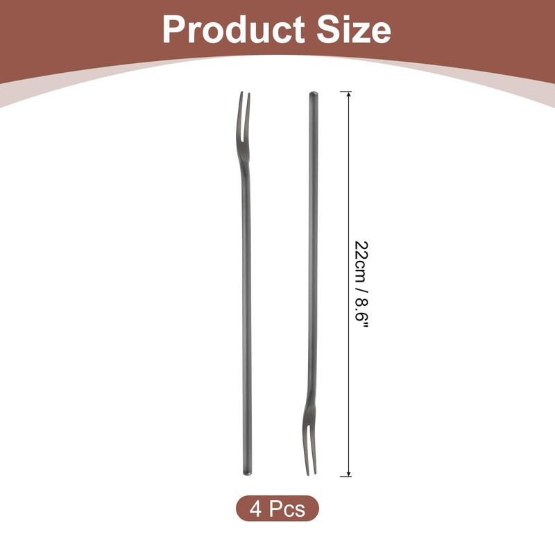 sourcing map 4 Pcs Pickle Fork, 8.6 Inch Olive Fork