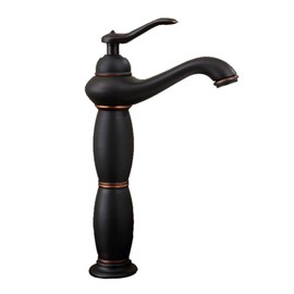WIMPBLADB Vintage Sink Faucet Bathroom, Brass Sink Faucet Bathroom, Cold Hot Mixer Vintage Vanity Tap, Single Handle Bathroom Sink Faucet High, Black Vintage faucets