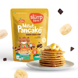 Slurrp Farm Millet Pancake Mix Banana Choco-Chip | Easy Breakfast for Kids & Family | Made with Millets & Oats | No Maida, No Refined Sugar | 5.29 Oz (150g)