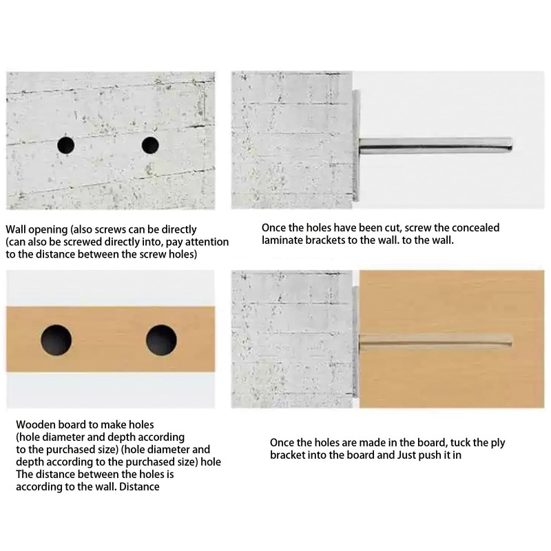 2Pcs Floating Shelf Brackets 2 Inch Invisible Shelf Supports Hidden