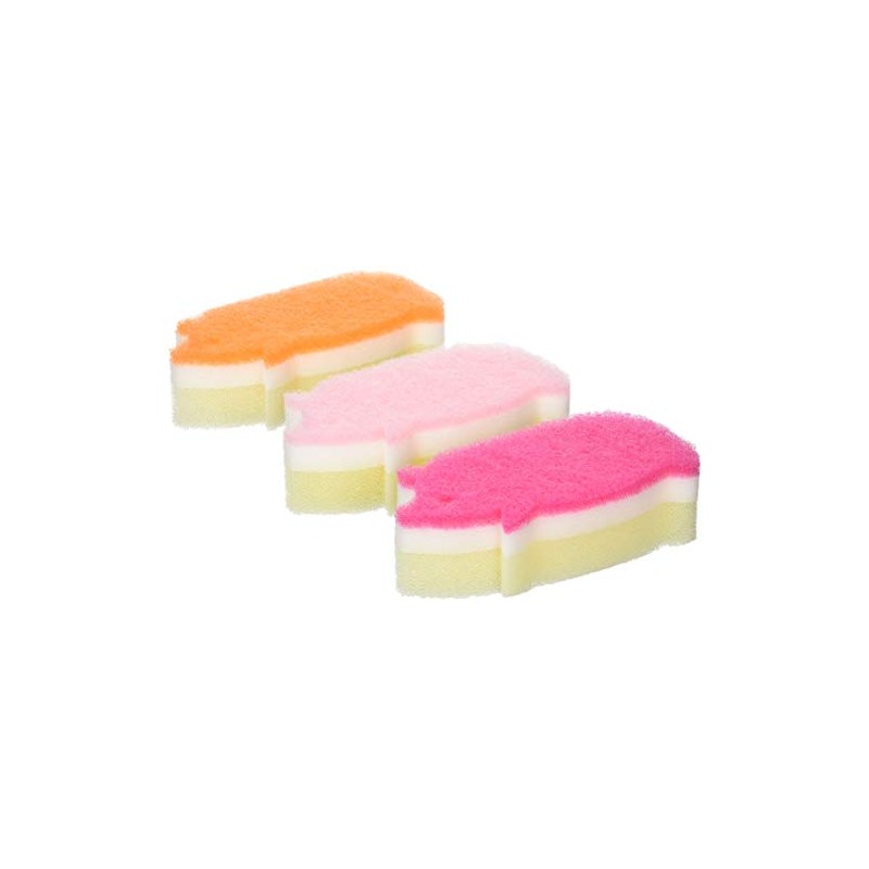 CARAful Antibacterial Soft Kitchen Sponge, 3 Pig Set