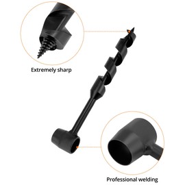 QWORK® Wooden Hand Drill Multi-Purpose Auger for Outdoor Camping Bushcraft - 25 x 230 mm