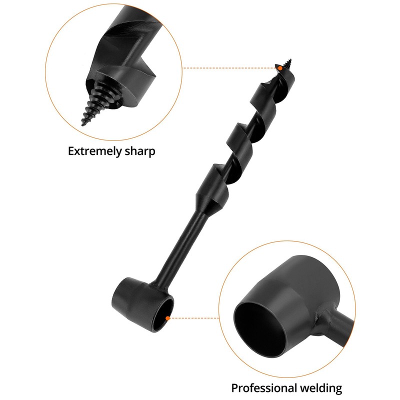 QWORK® Wooden Hand Drill Multi-Purpose Auger for Outdoor Camping Bushcraft