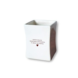 Friend Gift, Going Away Gift, Best Friend Gift, Gift For Her - Always Believe Something Wonderful Is About To Happen -Square Vase