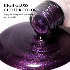 Imtiti Glitter Gel Nail Polish, 1Pcs Light Purple Gel Polish Sparkle Purple Soak Off UV LED Gel Polish, Long Lasting, Nail Art Starter Manicure Salon DIY at Home for Women (0.34 Fl Oz)