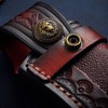2PC Hand Made Carved Leather Sheath for Folding Knife Cover