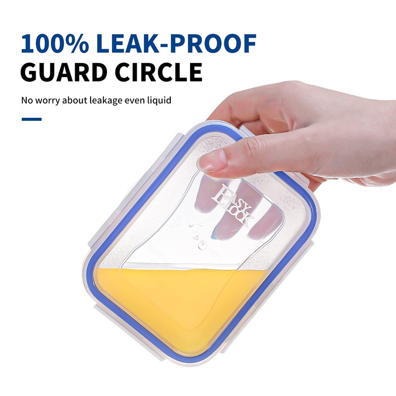 KIGI 6 Pack 6OZ 17OZ Mixed Size Airtight Plastic Food