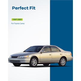 LUJUNTEC Manijas de puerta interiores exteriores, manijas de puerta delantera del lado izquierdo, reemplazo para Toyota 1997-2001 para Camry, 2 asas doradas/beige de repuesto