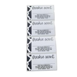 Cow Print Car Freshie Scent + Care/Warning 200 Count Thermal Printed Labels - 2.25"x1.25"