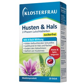 Klosterfrau Cough and Throat | 2-Phase Lozenges | Sugar-Free | With 4-Way Effect | Pack of 20