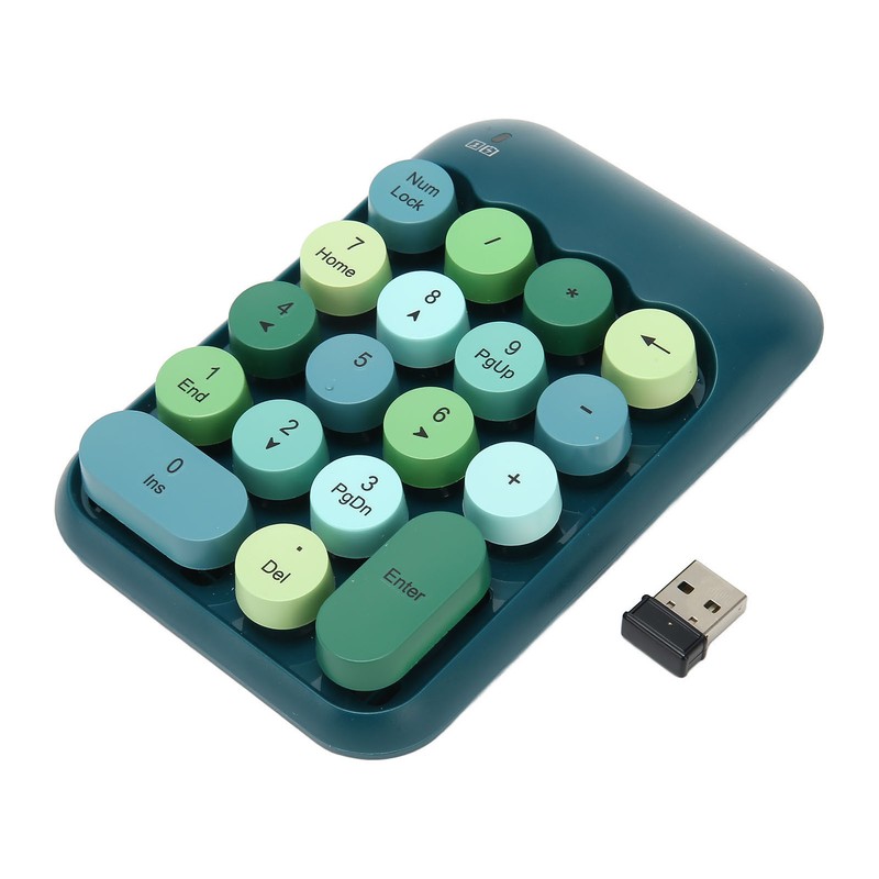 2.4GHz Wireless Numeric Keypad 18 Keys Retro Color Round Keycaps
