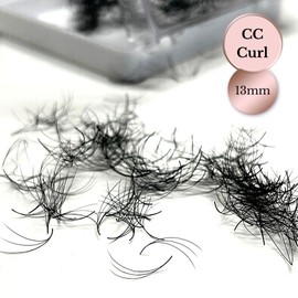 Ready-to-Use 3D Eyelash Fans (Pack of 500) D-Curl, CC-Curl, C-Curl, Lengths 8-13 mm, Handmade, Pre-Fanned (CC-Curl, 13 mm)
