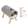 Cat Tunnel Bed Elevated Wooden Legs Cat Tunnel Soft Felt