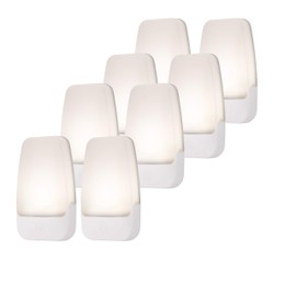 GE 46478 Bright White, 3000K, 8 Pack LED Night Light, Dusk to Dawn Sensor, UL-Listed, Ideal for Kitchen, Home Office, Bedroom, Nursery, Bathroom, 8