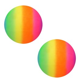 eMKay® Pack of 2 PVC Neon Rainbow Ball for Kids – 20cm Neon Playground Ball, Uninflated – Outdoor, Beach, Pool, Garden Use – Party Bag Filler