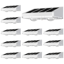 NIORSUN Solar Fence Lights,12 Pack Solars Deck Light,Warm White Color,Outdoor Bulb Waterproof Led IP65,Power Patio Lamp with Lenses for Outside/Backyard/Railing/Yard（White）