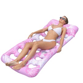 Inflatable Pool Floats Lounger for Adults, Pool Float Lounge,Tanning Pool Lounge, Water Floating Recliner Chair, with Water Flow Holes, for Swimming Pool, Sunbath Tanning, Summer Beach (Style 1)