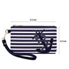 PU Leather Anchor Purse, 8.5"x5.0" Wristlet Bag Zip Coin Pouch