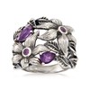 Ross-Simons 1.50 ct. t.w. Amethyst Openwork Flower Ring in Sterling