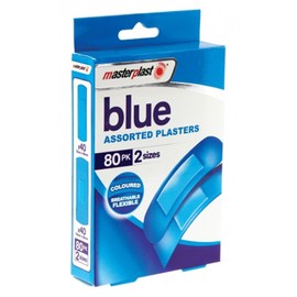 Masterplast Blue Detectable Plasters Food Hygiene Compatible Pack of 80
