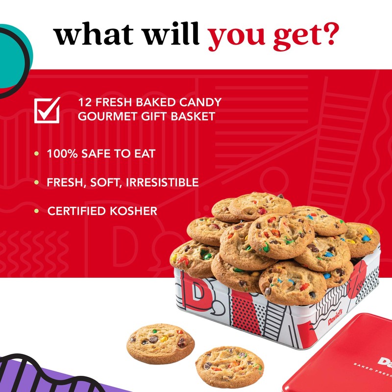 David's Cookies M&M Fresh Baked Cookies 1 Lb. Gift Tin