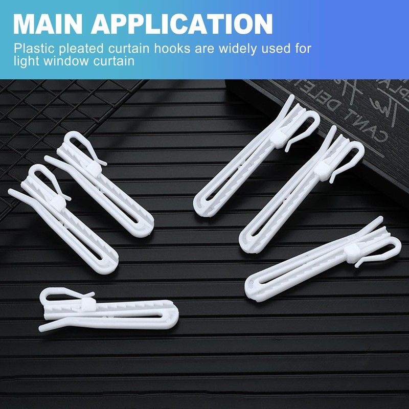 CoguZed 80-Piece Adjustable Plastic Pinch Pleat Curtain Hooks – Ratchet-System