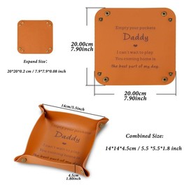 Gifts for Dad Daddy New Dad from Daughter Son Baby Kids Valet Tray Valentine Day Christmas Birthday for First Time Dad Father Stepdad Men Husband from Children Wife Leather Key Tray