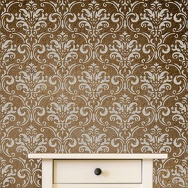 Rococo Tile Stencil, 12 x 12 inch - Baroque Ornamental Tile Design