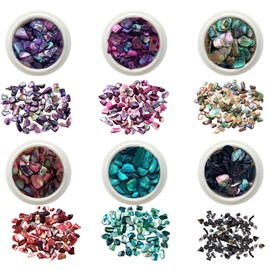 Abalone Shell Flakes for Nail Art, Mixed Size 3D Abalone Shell Fragments for Nail Art, Colorful Irregular Abalone Seashell Slices Nail Glitter Manicure DIY Paillette Accessories (Set A)