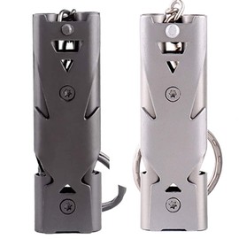 WANYIG Pack of 2 Emergency Whistle, Warning Whistle, Loud 150 dB Sports Whistle, Loud Emergency Whistle with Key Fob, Sports Loud