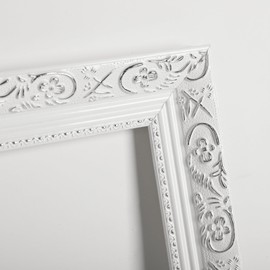 FOLKOR Solid Wood Frame for 9x12 Canvas Paintings, Finished Antique White Ornate Canvas Frame for Landscape Portrait Prints Posters (Empty Frame Only, No Plexiglass & Backing Board)