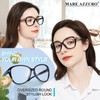 MARE AZZURO Oversized Round Reading Glasses +2.5 Women Large Readers