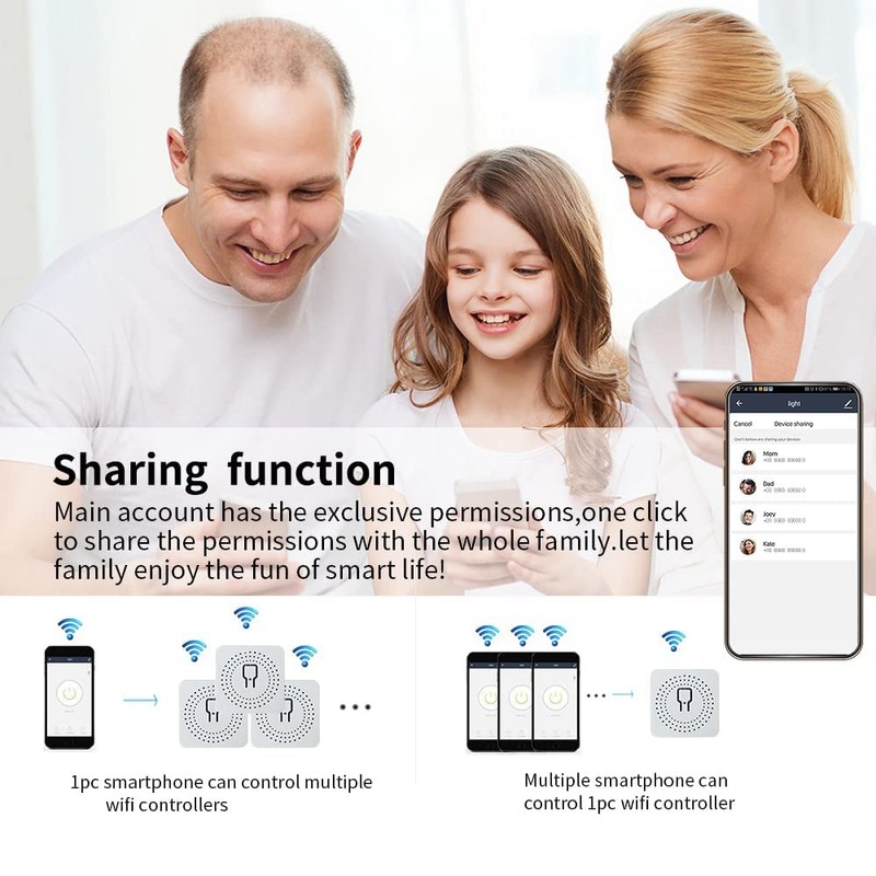 2 Pack HomeKit WiFi Relay Switch, Smart Mini Relay Wireless